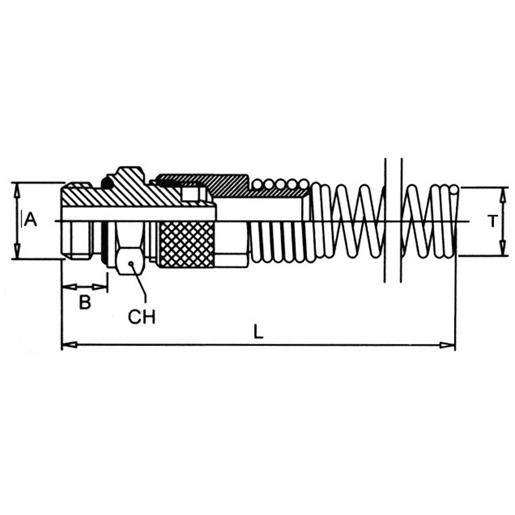 Dibujo técnico de Tubos de aire neumático industrial 100